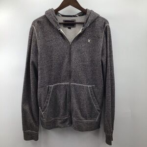 Hurley Men's Zip Up Gray Sweater Hoodie